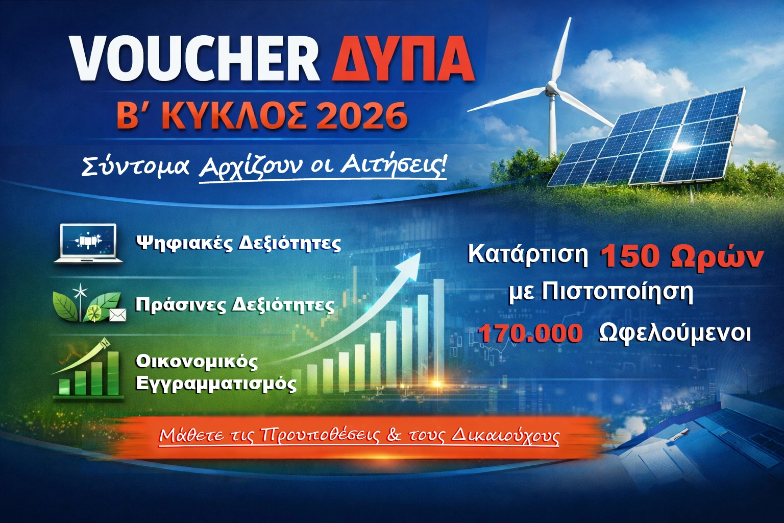 Voucher ΔΥΠΑ πρόγραμμα κατάρτισης 2026